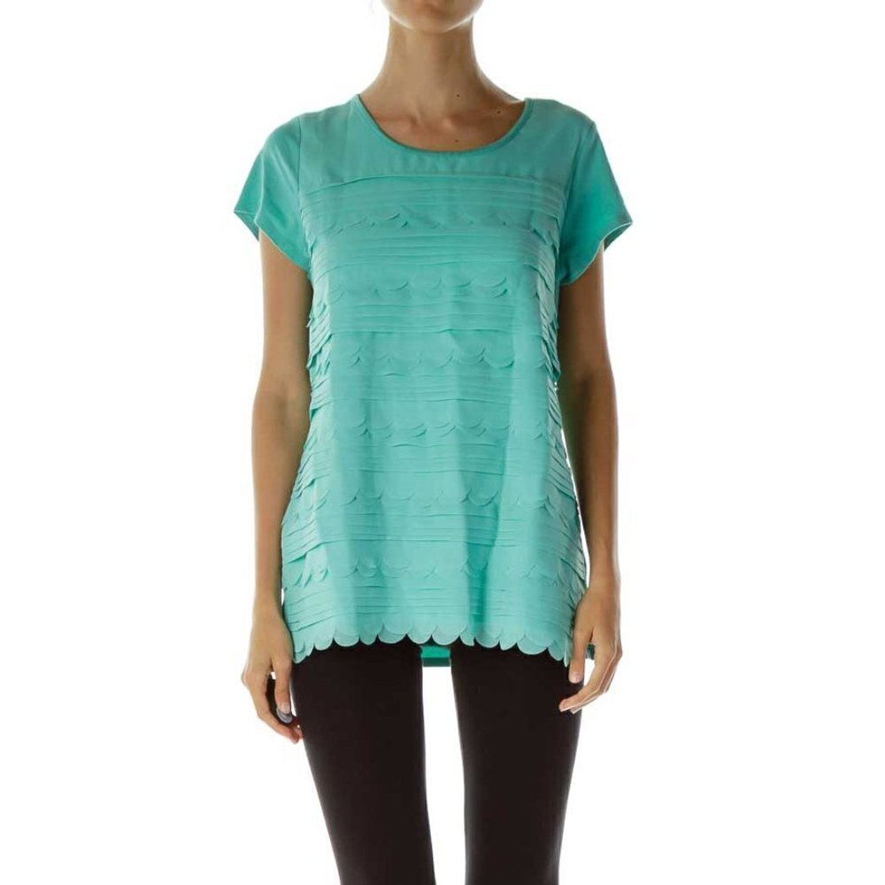 Isaac Mizrahi Baby Blue Ruffled Layered Top - Picture 1 of 3